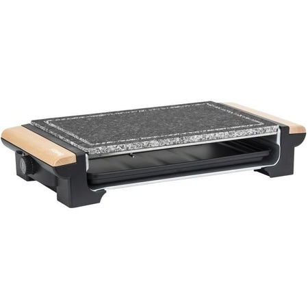 H.KoeNIG - RP320 - Griglia 2 in 1 - Funzione cottura pietra e funzione griglia - 37 x 23 cm - Manici in legno - 1300 W