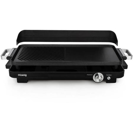 HKOENIG GRX330 - Plancha a doppia zone - 50x25cm - 1800W - rivelazione anti -addesiva - funzione grill turbo - termostato regolabile