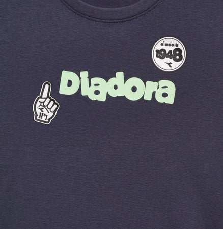 T-shirt Diadora Bambino Blu-Verde con Logo - Collezione PE2026