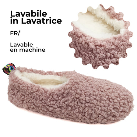 Le Pelosone Ciabatte Donna Invernali Da Casa Babbucce in Peluche Spettinato Pantofole Chiuse Suola per Parquet