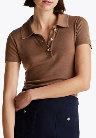 Tommy Hilfiger POLO SLIM GB SLEEK LYOCEL POLO SS da donna