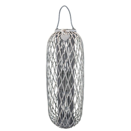 GENEVIEVE - lanterna in vimini tondo 44x115 Grigio