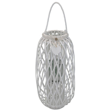 GENEVIEVE - lanterna in vimini tondo 38x86 Bianco