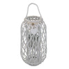 GENEVIEVE - lanterna in vimini tondo 34x76 Bianco