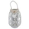 GENEVIEVE - lanterna in vimini tondo 30x56 Bianco