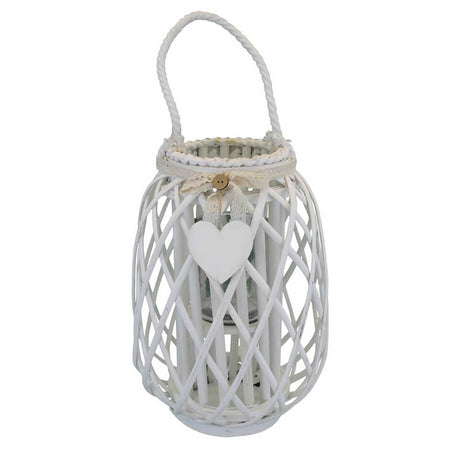 GENEVIEVE - lanterna in vimini tondo 30x56 Bianco