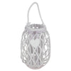 GENEVIEVE - lanterna in vimini tondo 28x45 Bianco
