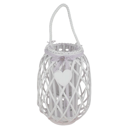 GENEVIEVE - lanterna in vimini tondo 28x45 Bianco