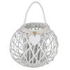 GISELE - lanterna in vimini tondo 49x40 Bianco