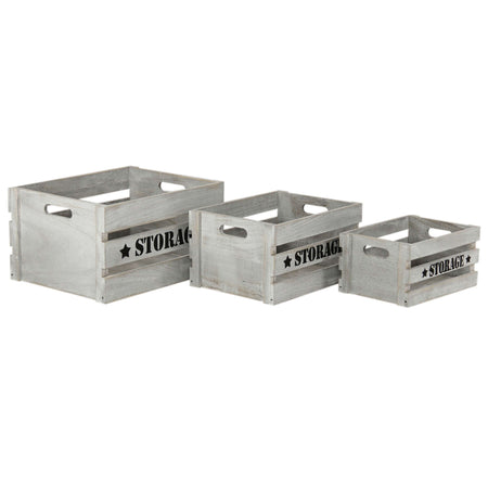 COOPER - set di 3 cassette in legno Grigio