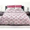 Parure copripiumino 220x240 cm HOME LINGE PASSION FRISE: Copripiumino + 2 federe - 100% Cotone 57 fili - Bordeaux