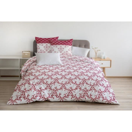 Parure copripiumino 220x240 cm HOME LINGE PASSION FRISE: Copripiumino + 2 federe - 100% Cotone 57 fili - Bordeaux