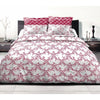 Set copripiumino 240x260 cm HOME LINGE PASSION FRISE: Copripiumino + 2 federe - 100% Cotone 57 fili - Bordeaux