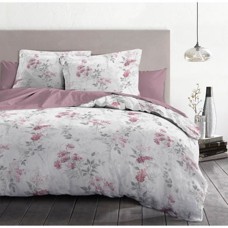 Completo copripiumino 240x260 cm HOME LINGE PASSION POMPADOUR: Copripiumino + 2 federe - 100% Cotone 57 Fili -