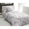 Completo copripiumino 140x200 cm HOME LINGE PASSION POMPADOUR: Copripiumino + 1 federa - 100% Cotone 57 Fili - Bianco/rosa