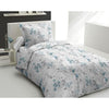 Completo copripiumino - HOME LINGE PASSION - POMPADOUR - 100% Cotone - 140x200 cm - Bianco/Fiore