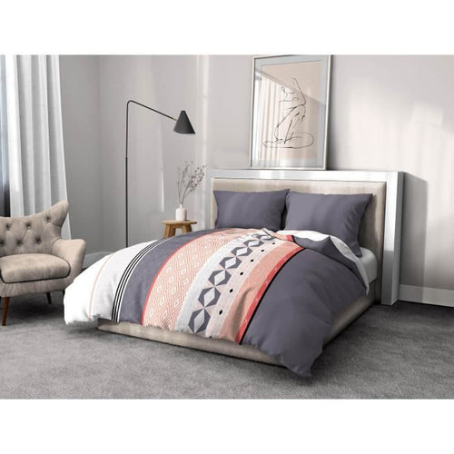 Set copripiumino in microfibra HOME PASSION BLING - 1 copripiumino 240 x 260 cm + 2 federe 63 x 63 cm - Blu