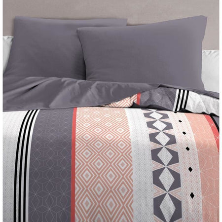 Set copripiumino in microfibra HOME PASSION BLING - 1 copripiumino 240 x 260 cm + 2 federe 63 x 63 cm - Blu