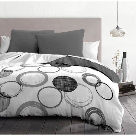 Set di piumini da microfibra di AUDACE - 1 Copertura piumone 240x260 cm + 2 federe 63x63 cm - grigio chiaro - passione di lino domestica