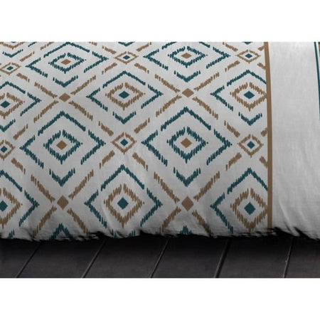 Set di piumini in microfibra etno - 1 copripiumino 140x200 cm + 1 federa 63x63 cm - anatra blu - passione di lino domestica