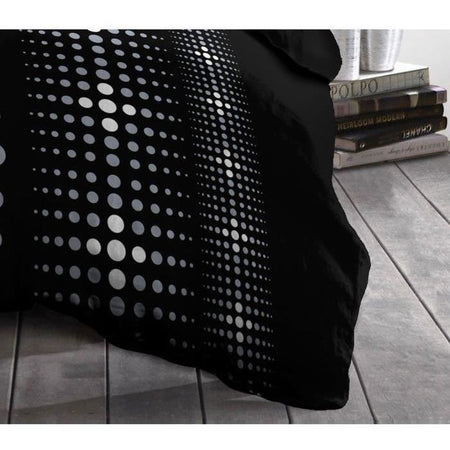 Set di piumini a microfibra Steevy - 1 copertura piumone 140x200 cm + 1 federa 63x63 cm - nero - passione di lino domestica