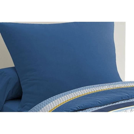 Set copripiumino in microfibra HOME PASSION STANIS - 1 copripiumino 140 x 200 cm + 1 federa 63 x 63 cm - Blu