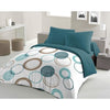 HOME LINGE PASSION Parure copripiumino Audace - piumino 240 x 260 cm + 2 federe 63x63 cm - Blu anatra
