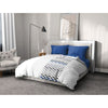 Parure copripiumino in microfibra AMBROISIE - 1 copripiumino 220 x 240 cm + 2 federe 63 x 63 cm - Blu