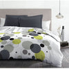 Completo letto in microfibra - HOME LINGE PASSION - BULLES DE REVE - Copripiumino 220 x 240 cm + 2 federe 63 x 63 cm - Grigio