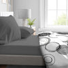 Lenzuolo con angoli - HOME LINGE PASSION - HP71762 - 90 x 190 cm + cuffia 30 cm - Microfibra - 82 g - Grigio antracite