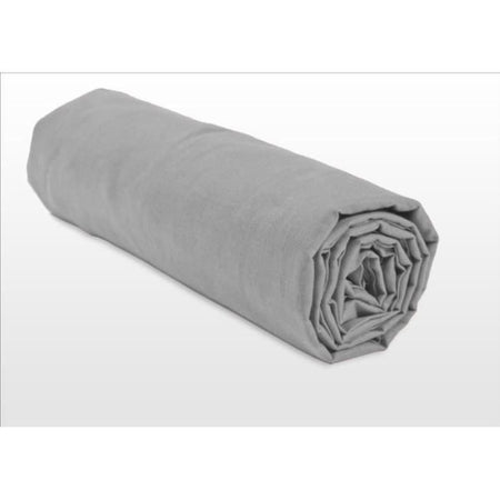 Lenzuolo con angoli - HOME LINGE PASSION - HP71765 - 140 x 190 cm + cuffia 30 cm - Microfibra - 82 g - Grigio chiaro