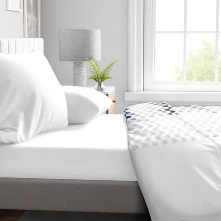 Lenzuolo con angoli - HOME LINGE PASSION - HP71772 - 180 x 200 cm + cuffia 30 cm - Microfibra - 82 g - Bianco