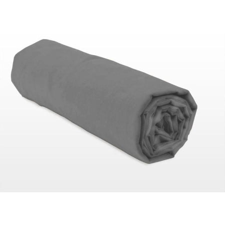 Lenzuolo con angoli - HOME LINGE PASSION - HP71774 - 180 x 200 cm + cuffia 30 cm - Microfibra - 82 g - Grigio antracite