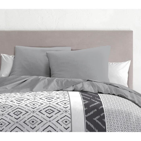 Set di 2 federe - HOME LINGE PASSION - 63 x 63 cm - Grigio chiaro