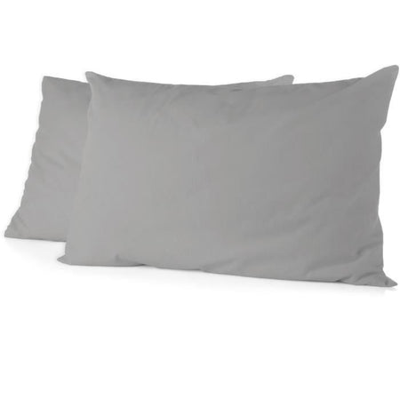 Set di 2 federe - HOME LINGE PASSION - 50 x 70 cm - Grigio chiaro