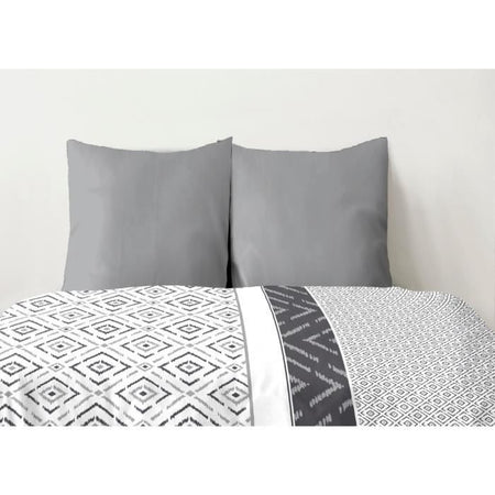 Set di 2 federe - HOME LINGE PASSION - 50 x 70 cm - Grigio chiaro
