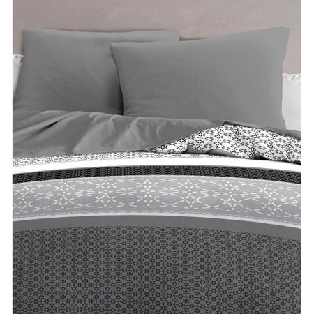 Set di 2 federe - HOME LINGE PASSION - 63 x 63 cm - Grigio antracite