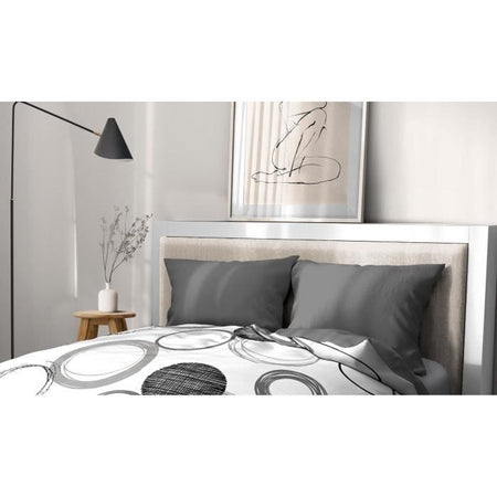 Set di 2 federe - HOME LINGE PASSION - 50 x 70 cm - Grigio antracite