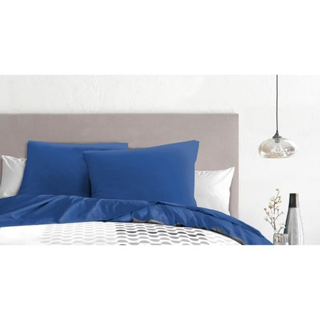 Set di 2 federe - HOME LINGE PASSION - 63 x 63 cm - Blu