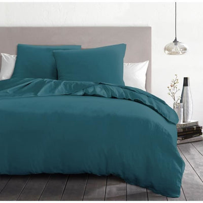 Set copripiumino 3 pezzi - HOME LINGE PASSION - HP72063 - Microfibra 82 g - 240 x 260 cm - Blu anatra