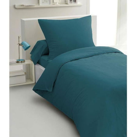 Set copripiumino 2 pezzi - HOME LINGE PASSION - HP72065 - Microfibra 82 g - 140 x 200 cm - Blu anatra