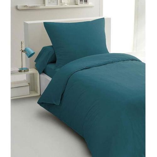 Set copripiumino 2 pezzi - HOME LINGE PASSION - HP72065 - Microfibra 82 g - 140 x 200 cm - Blu anatra