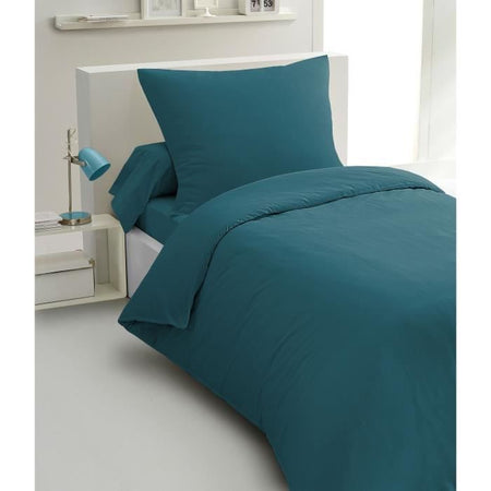 Set copripiumino 2 pezzi - HOME LINGE PASSION - HP72065 - Microfibra 82 g - 140 x 200 cm - Blu anatra