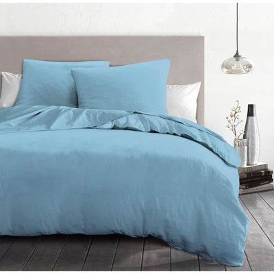 Set copripiumino 3 pezzi - HOME LINGE PASSION - HP72066 - Microfibra 82 g - 240 x 260 cm - Azzurro cielo