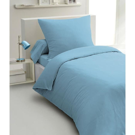Set copripiumino 2 pezzi - HOME LINGE PASSION - HP72068 - Microfibra 82 g - 140 x 200 cm - Azzurro cielo