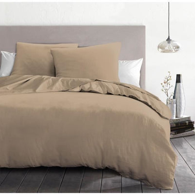 Set copripiumino 3 pezzi - HOME LINGE PASSION - HP72070 - Microfibra 82 g - 220 x 240 cm - Beige