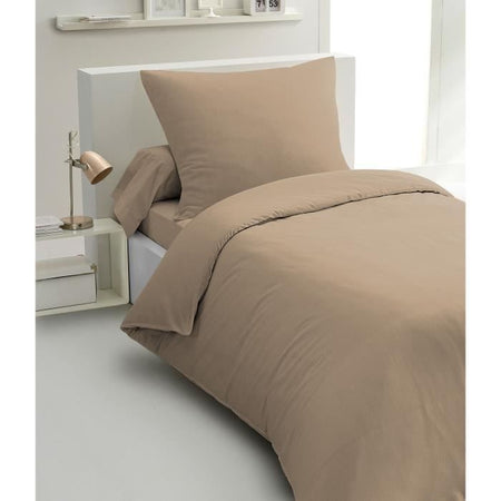 Set copripiumino 2 pezzi - HOME LINGE PASSION - HP72071 - Microfibra 82 g - 140 x 200 cm - Beige