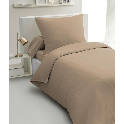 Set copripiumino 2 pezzi - HOME LINGE PASSION - HP72071 - Microfibra 82 g - 140 x 200 cm - Beige