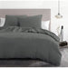 Set copripiumino 3 pezzi - HOME LINGE PASSION - HP72076 - Microfibra 82 g - 220 x 240 cm - Grigio antracite