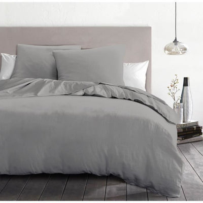 Set copripiumino 3 pezzi - HOME LINGE PASSION - HP72078 - Microfibra 82 g - 240 x 260 cm - Grigio chiaro